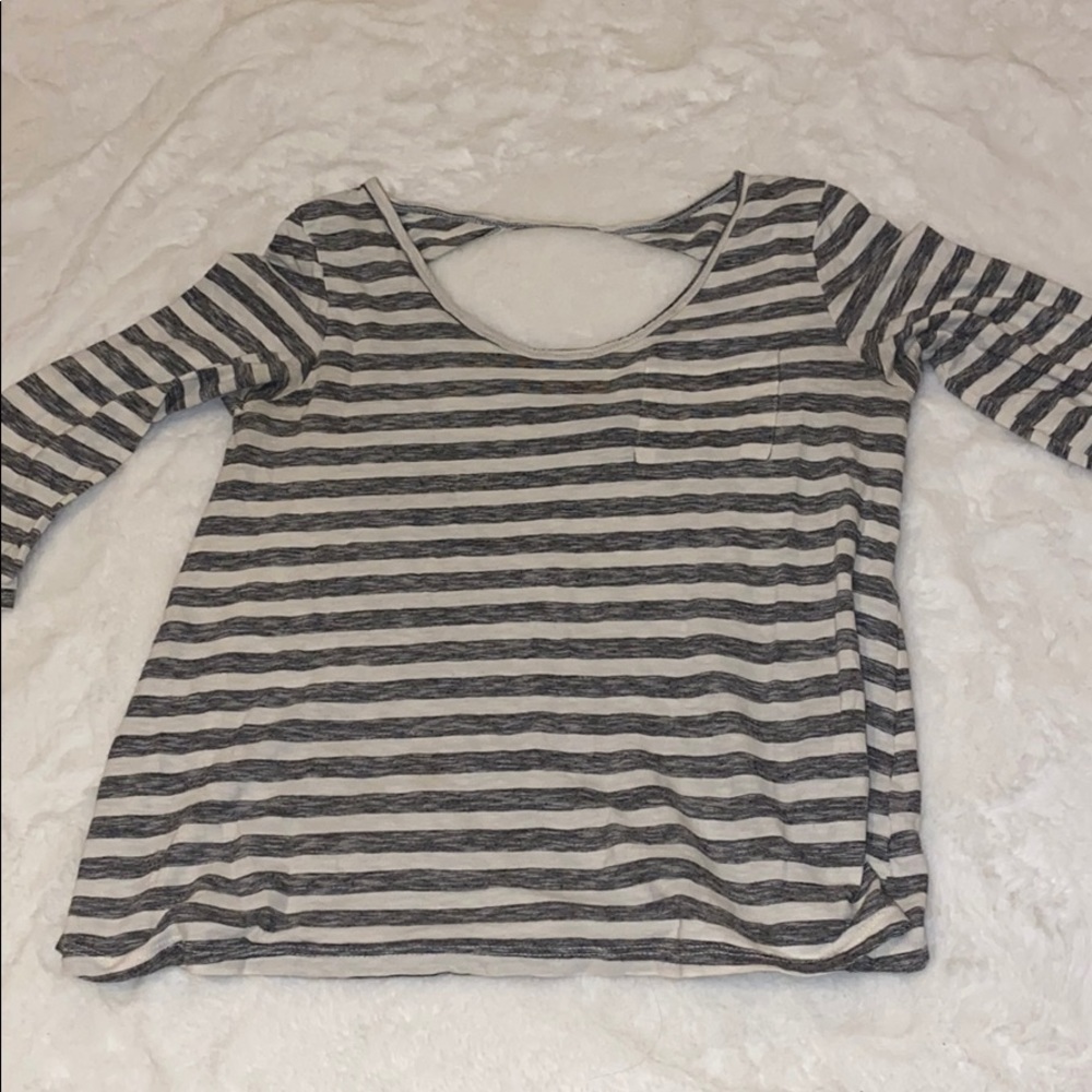Striped 3/4 long sleeve shirt